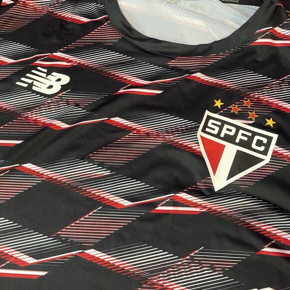 NWT Men’s XL New Balance São Paulo FC 2024 Pre-Match Black Jersey Football Club - Picture 2 of 9
